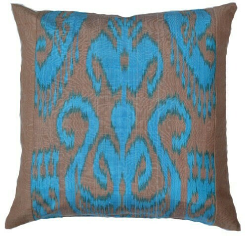 &quot;Marakanda&quot;  ikat pillow cover
