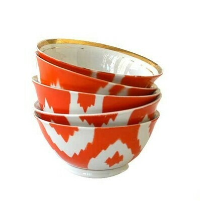 Orange ikat bowl