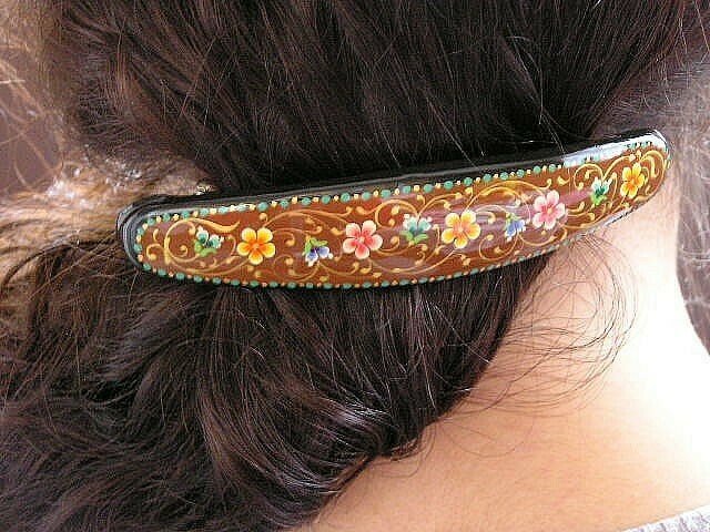 &quot;Dazzling...&quot; hand painted barrette