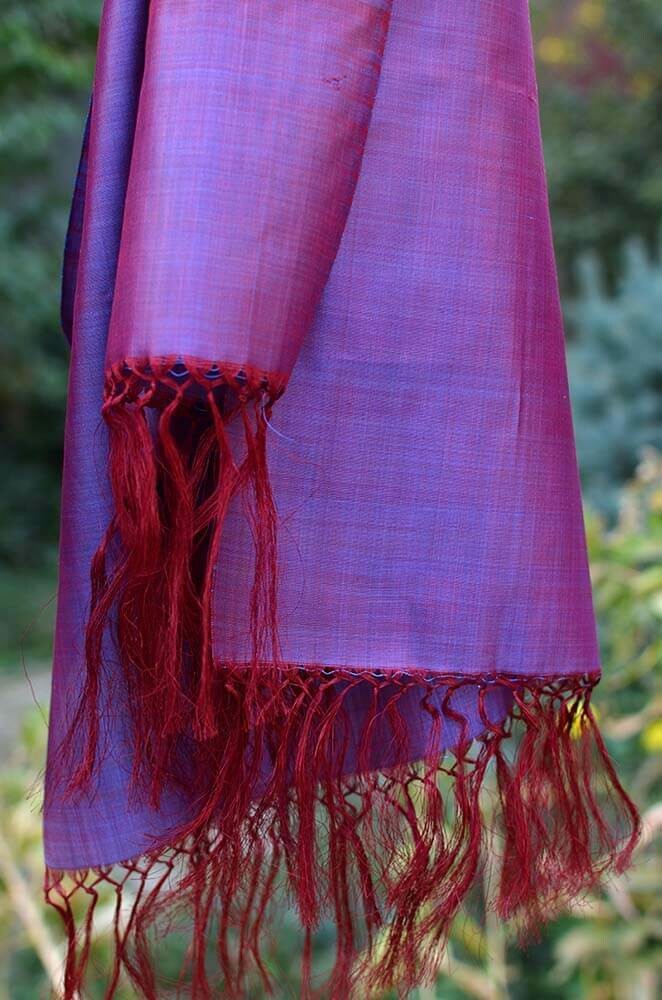 Magnetic plum solid silk scarf