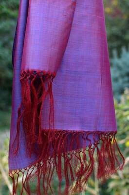 Magnetic plum solid silk scarf