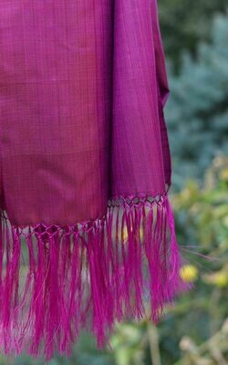 Fuchsia solid silk scarf