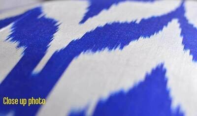 "Azzurro" square blue and white ikat pillow cover