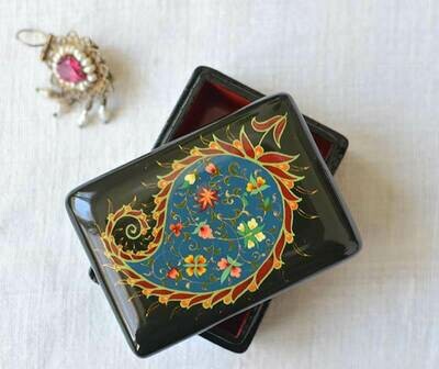 "Paisley" hand painted jewelry box