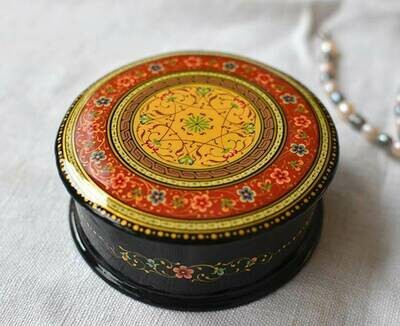 "Joy" red, ivory and black lacquer jewelry box