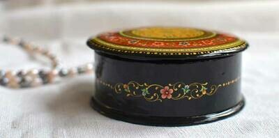 "Joy" red, ivory and black lacquer jewelry box
