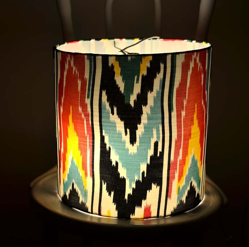 Ikat drum lamp shade
