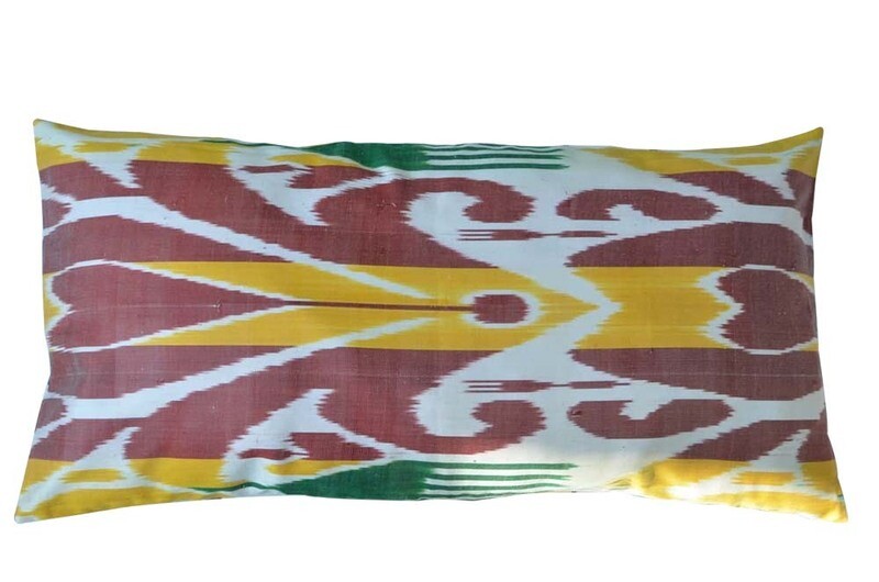 "Fruit platter" ikat lumbar cover