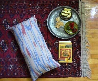 "Water ripples" lumbar ikat pillow cover