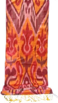 Tulip ikat pattern silk scarf