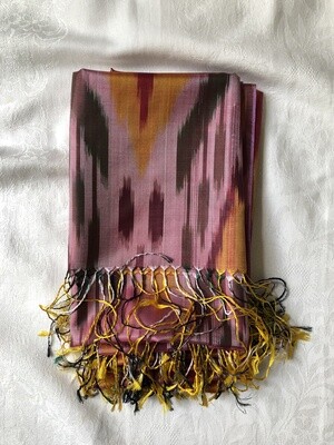 Tulip ikat pattern silk scarf