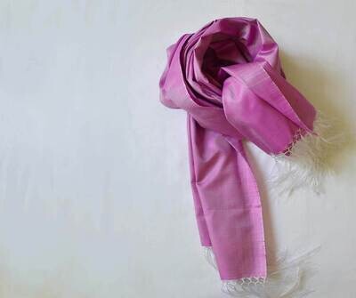 Solid pink pure silk scarf