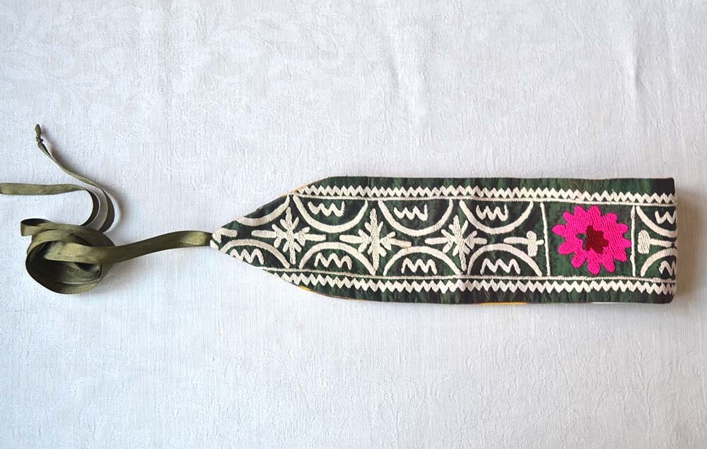 Suzani ikat reversible belt