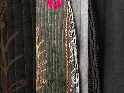 Gray antique suzani and bekasab fusion jacket