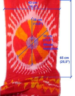 "Bukharian pattern" pure silk ikat fabric