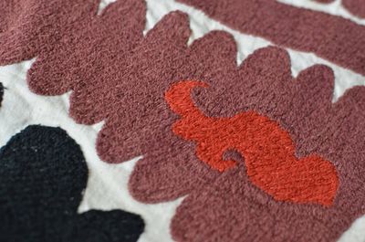 Hand embroidered suzani (Urgut) - black, red, white and brown