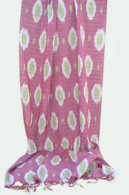 Elegant Cotton Ikat Scarf From Uzbekistan – Soft, Stylish, And Versatile