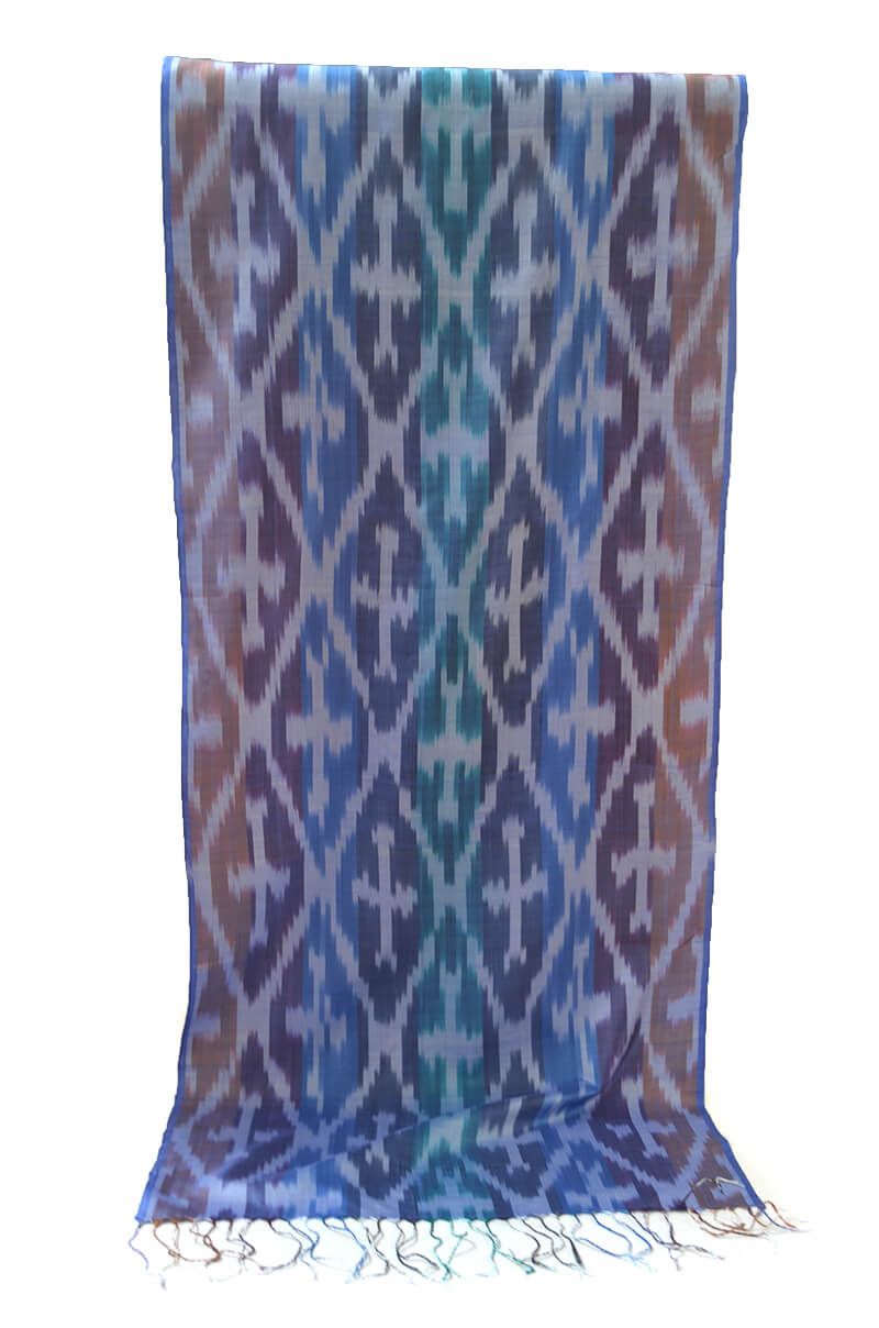 Unbeatable Elegance: Handmade Silk Ikat Scarf from Uzbekistan