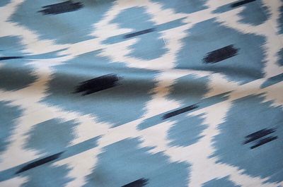 Teal Blue & White Handwoven Ikat Fabric – Elegance Woven with Tradition