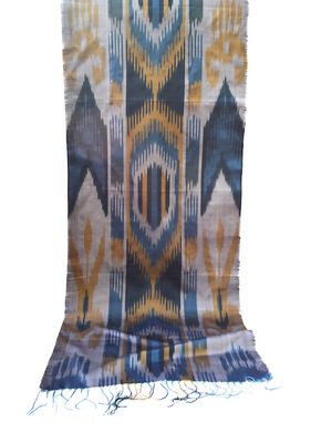 Elegant Ikat Silk Scarf with Intricate Geometric Patterns You’ll Love