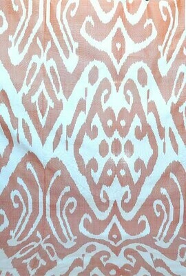 "Abrikos" cream and apricot orange wide ikat fabric