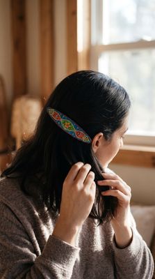 "Clean Air and Blue sky" hand painted barrette