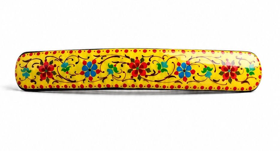 Yellow floral barrette