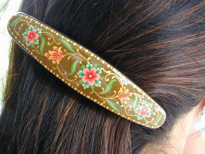 "Tenderness" hand painted hair barrette