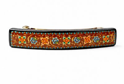 "Chocolate sauce" hand painted hair barrette