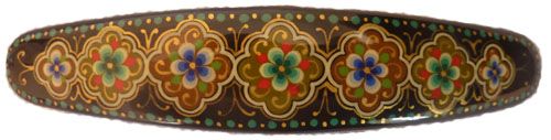 "Olive grove and flowers" hand painted hair barrette