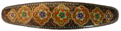 "Olive grove and flowers" hand painted hair barrette