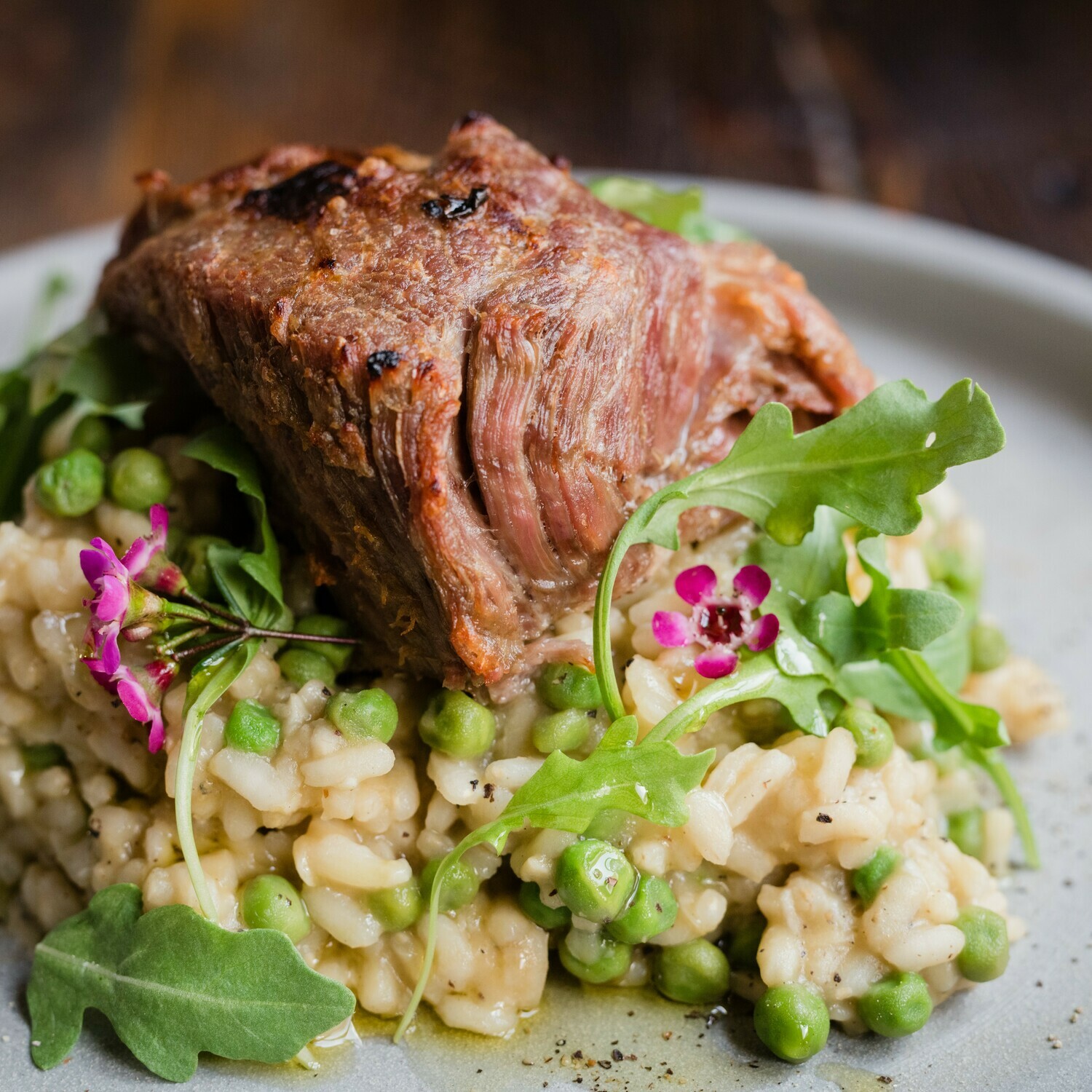 Sweet Pea Risotto with Roasted Pork Shoulder | Jun 11th & 12th | Serves 4