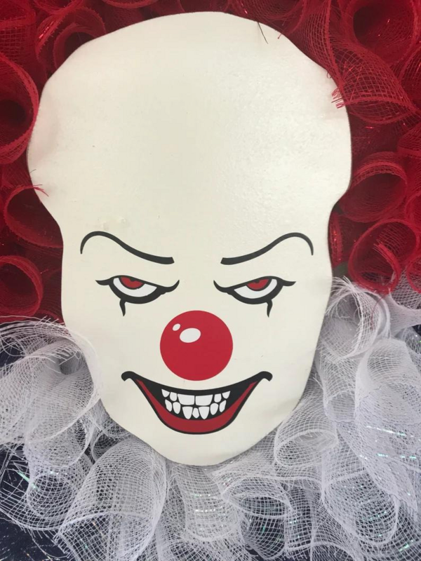 Halloween Clown IT Ghost Wreath  Halloween Pennywise Wreath