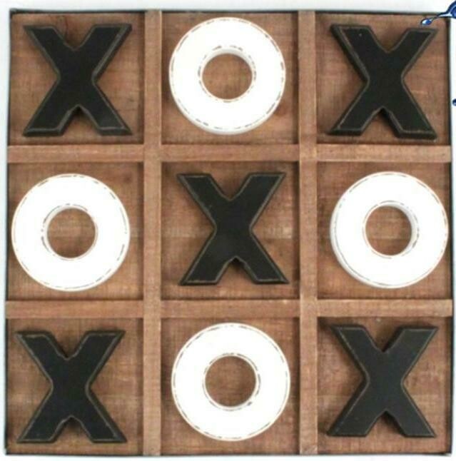 Wooden Tic Tac Toe Table Top Board Game