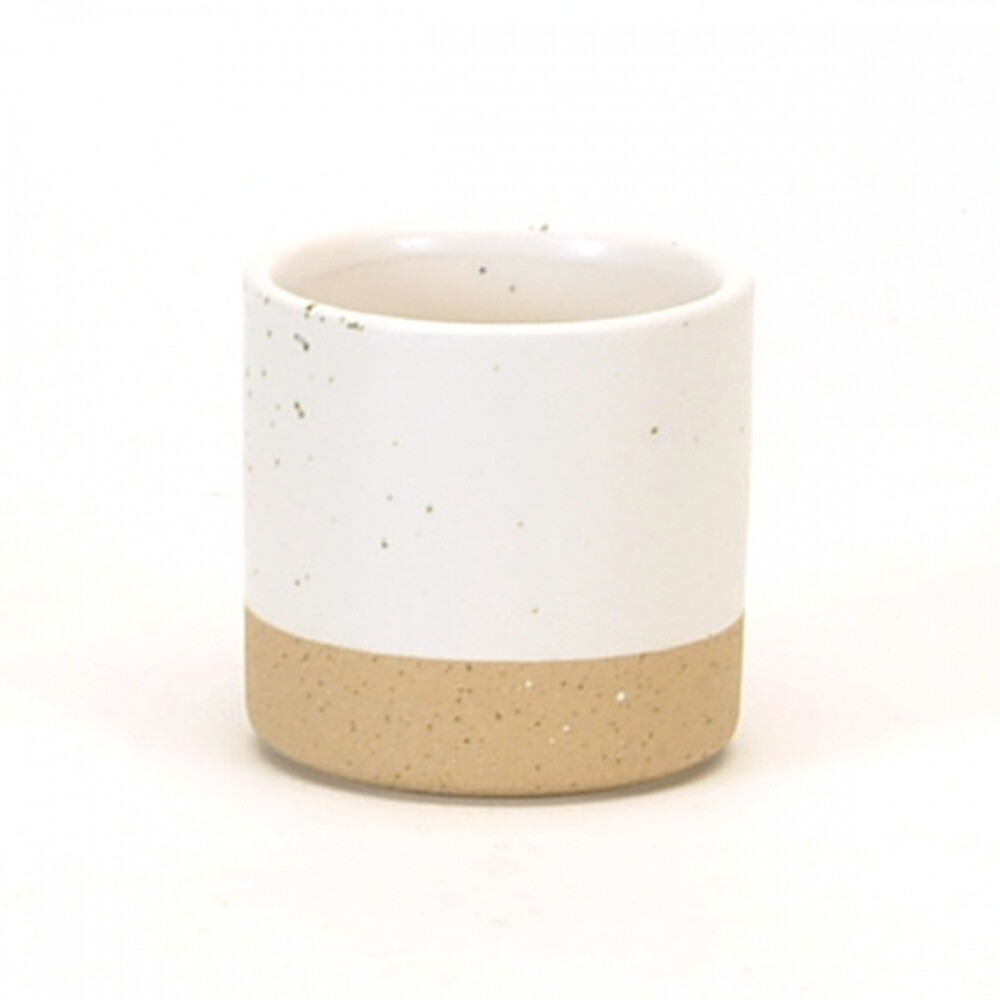 Pot Cylinder White and Speckles 