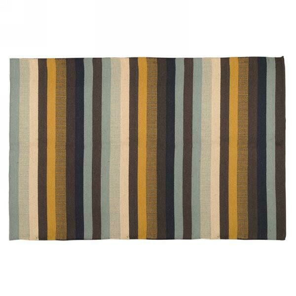 Rug Multi Stripe Blue and Yellow