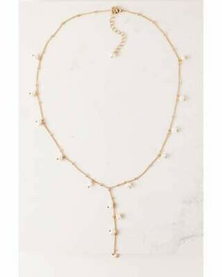 Lover's Tempo Dot Pearl Lariat Necklace