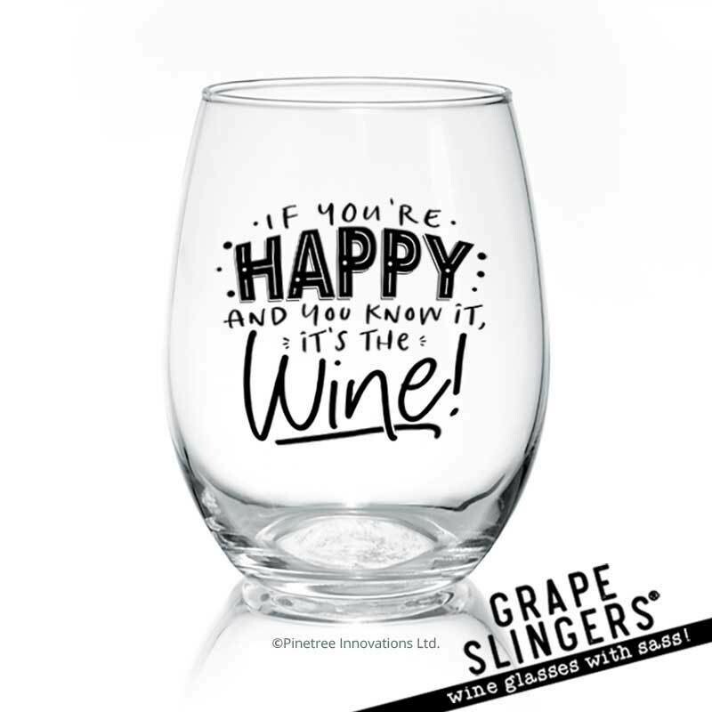 Pinetree Innovations Humor Stemless Wine Glass