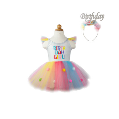 Birthday Girl Dress Multi Colour 5-6 Yr
