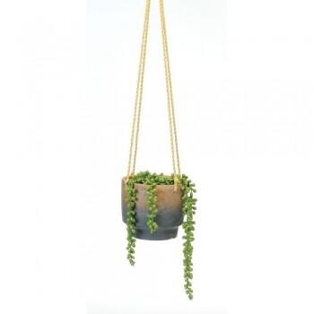 Earth Blue Dipped Base Hanging Pot