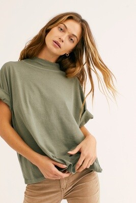 Free People Fearless Tee Washed Army