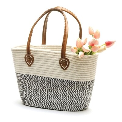 Bacon Basket White and Black Market Bag