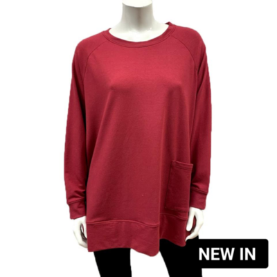 Gilmour Bamboo French Terry LongSleeve Plus Size Pinot Noir