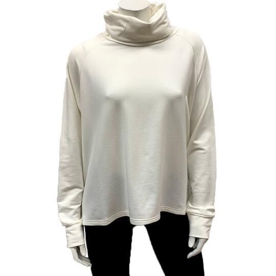 Gilmour Bamboo French Terry Crop Turtleneck Ivory