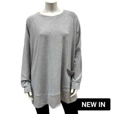 Gilmour Bamboo French Terry LongSleeve Plus Size Light Grey Mix