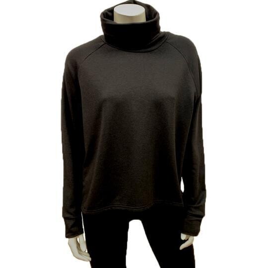 Gilmour Bamboo French Terry Crop Turtleneck Black