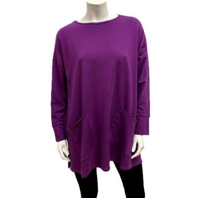Gilmour Bamboo French Terry Two Pocket Tunic Boysenberry