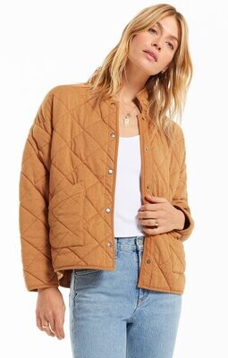 Z Supply Maya Quilted Jacket Camel Brown