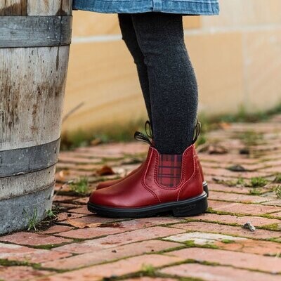 Kids Blundstone 2192 Kids Red With Tartan