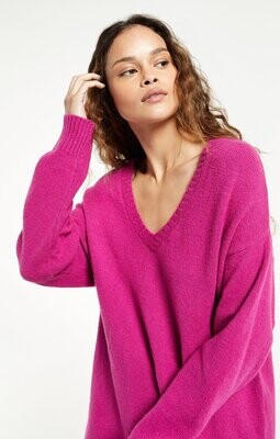 Z Supply Autumn V-Neck Sweater Jewel Pink